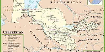 Kaart van Oezbekistan politieke 