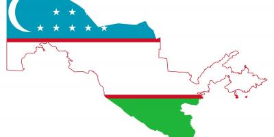 Kaart van Oezbekistan vlag 